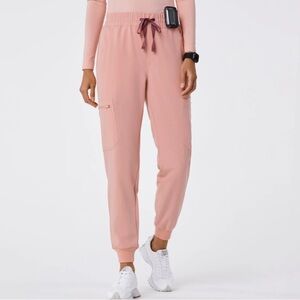 Figs Pink Sand Uman Relaxed High Waisted Jogger Scrub Pants TALL